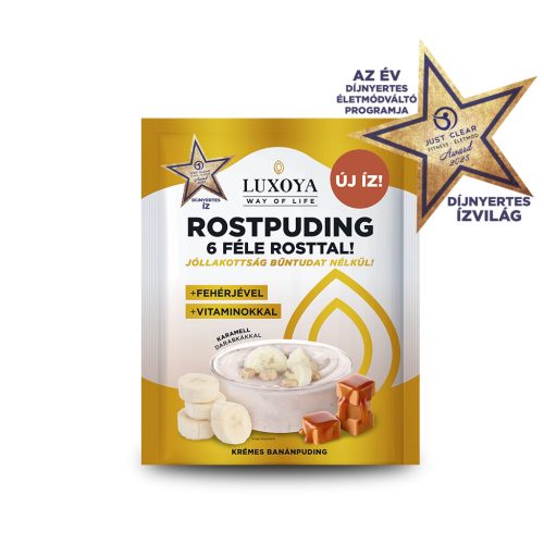 Banán ízű rostpuding fehérjével 25 g - Rostpuding - 6 féle rosttal Luxoya