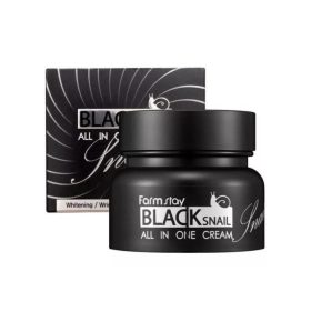   Feszesítő és regeneráló arckrém fekete csiga kivonattal 100 ml - Black snail all in one FarmStay