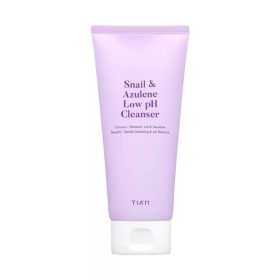   Hidratáló és nyugtató arctisztító hab csigamucin kivonattal és azulénnel 200 ml - Snail & Azulene TIAM